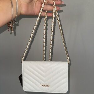 Bebe White Crossbody Handbag
